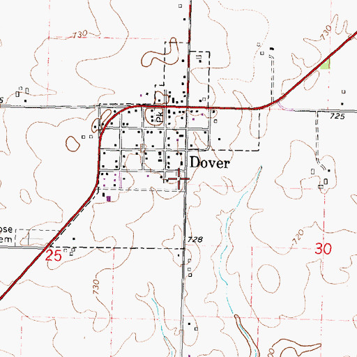 Topographic Map of Pioneer Cemetery, IL