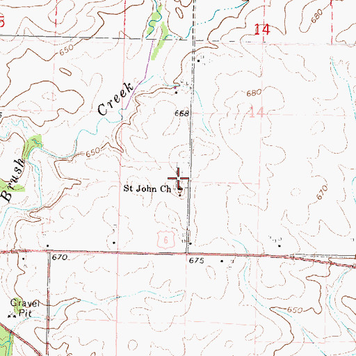 Topographic Map of Saint Johns Lutheran Cemetery, IL