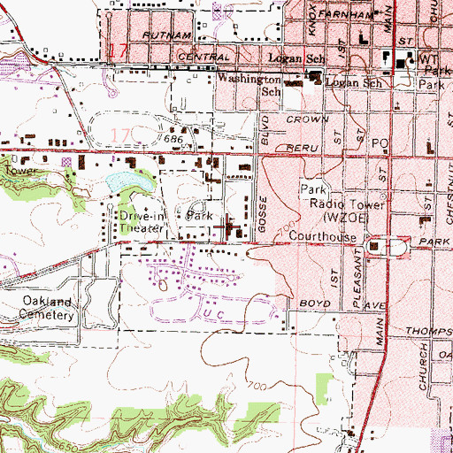 Topographic Map of Saint Louis School, IL