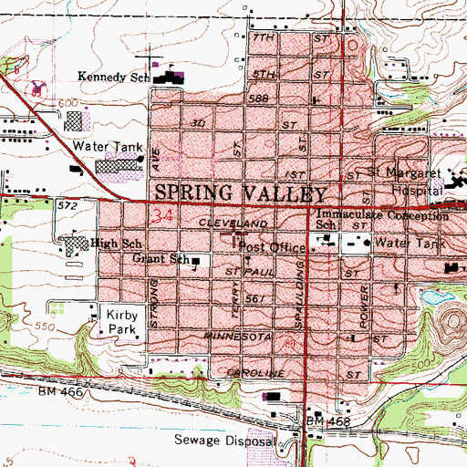 Topographic Map of Saints Peter and Paul Roman Catholic Church, IL
