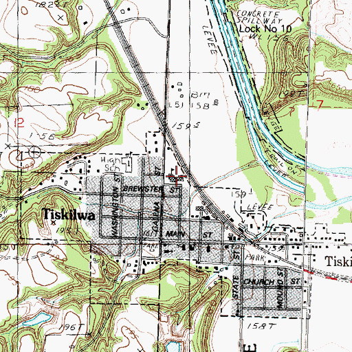 Topographic Map of Tiskilwa Elementary School, IL