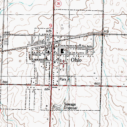 Topographic Map of Union Cemetery, IL