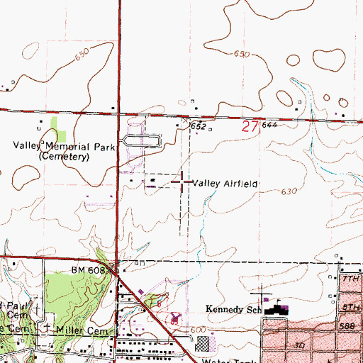 Topographic Map of Valley Airfield (historical), IL