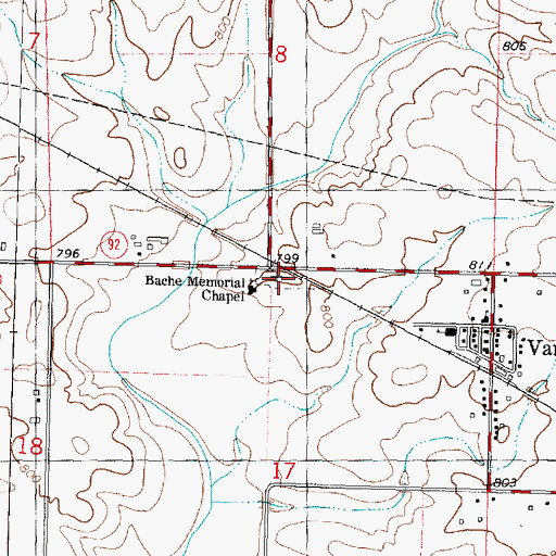 Topographic Map of Van Orin Repose Cemetery, IL