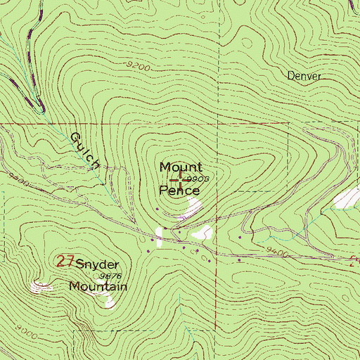 Topographic Map of Mount Pence, CO