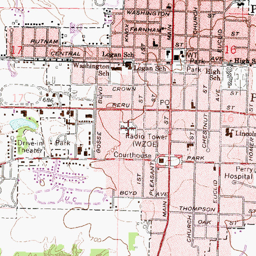 Topographic Map of West Side Ball Park, IL