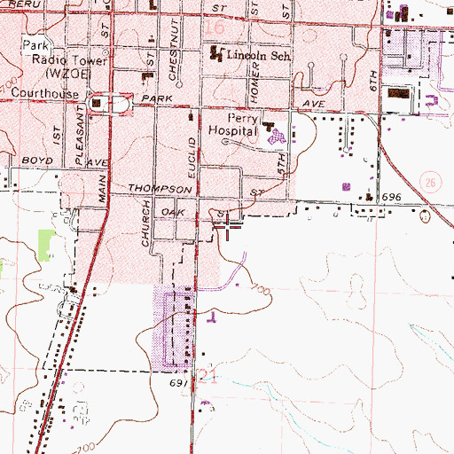 Topographic Map of Zearing Park, IL