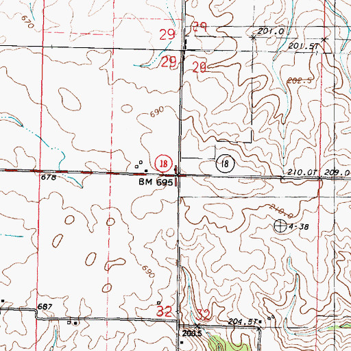 Topographic Map of Caledonia (historical), IL