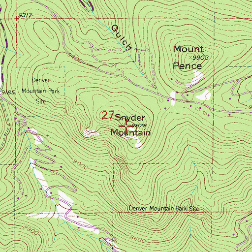 Topographic Map of Snyder Mountain, CO
