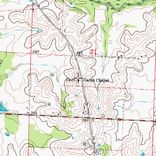 Topographic Map of Cache Chapel Cemetery, IL