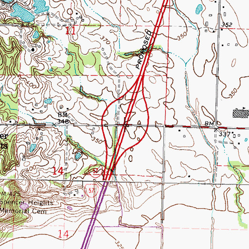 Topographic Map of Interchange 8, IL
