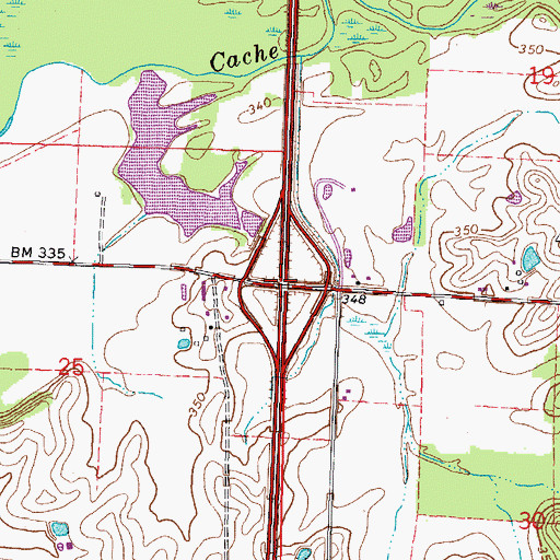 Topographic Map of Interchange 18, IL