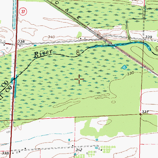 Topographic Map of Section Eight Woods Nature Preserve, IL