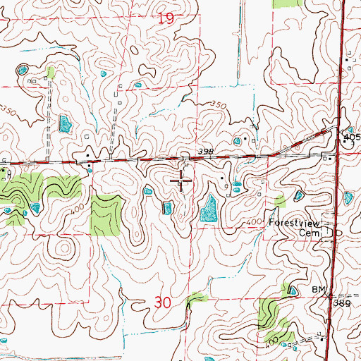 Topographic Map of Shawnee Community College, IL