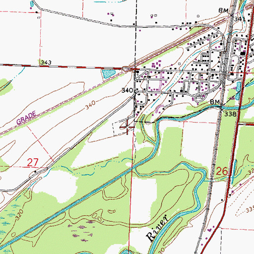 Topographic Map of Ullin City Cemetery, IL
