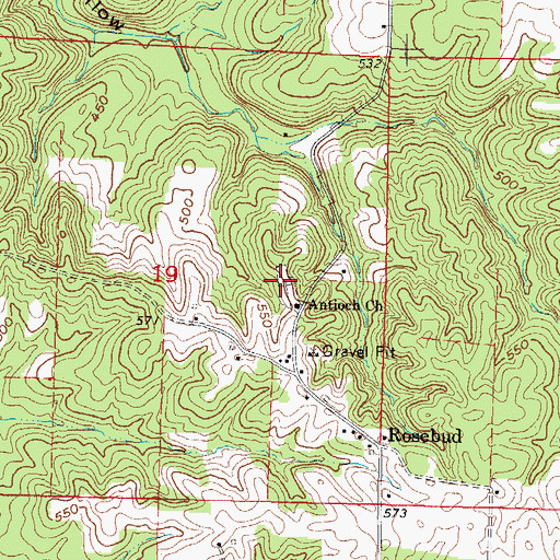 Topographic Map of Antioch Cemetery, IL