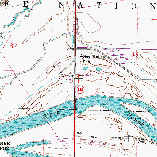 Topographic Map of Bay Valley United Methodist Church, IL