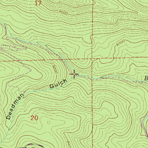 Topographic Map of Deadman Gulch, CO