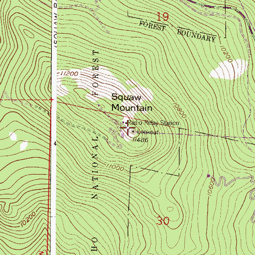 Topographic Map of Squaw Mountain, CO