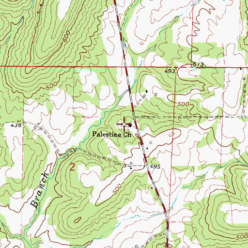Topographic Map of Palestine Cemetery, IL
