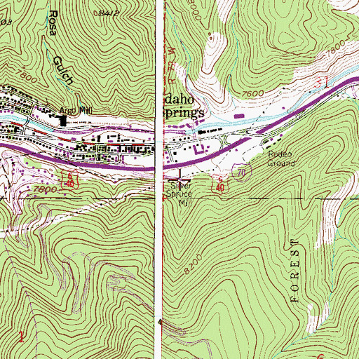 Topographic Map of Silver Spruce Mill, CO