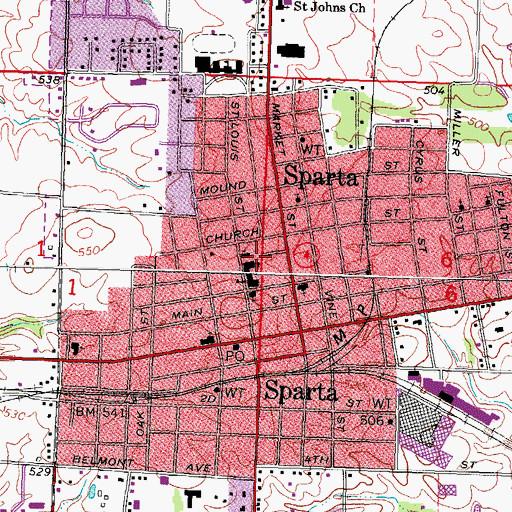 Topographic Map of Bethel African Methodist Episcopal Church, IL