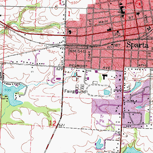 Topographic Map of Brown-Stevenson City Park, IL
