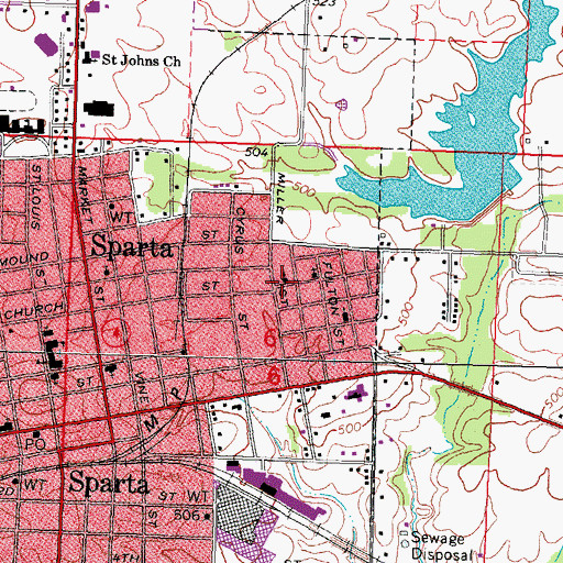 Topographic Map of Church of God in Christ, IL