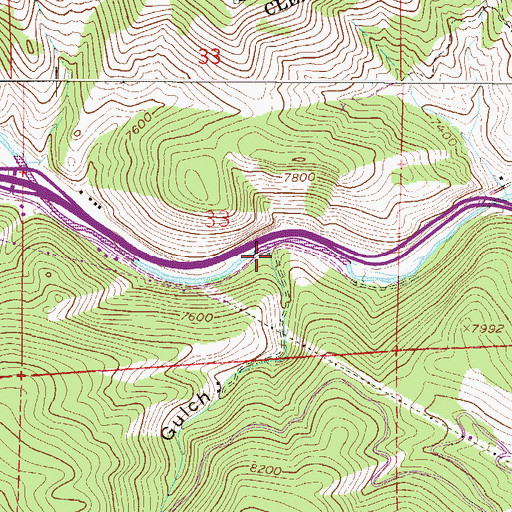 Topographic Map of Sawmill Gulch, CO