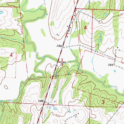 Topographic Map of Little Marys River Covered Bridge, IL