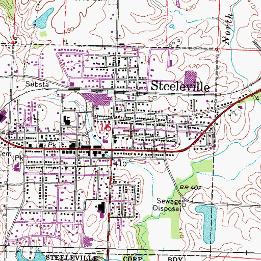 Topographic Map of Peace Lutheran Church, IL