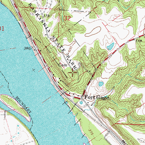 Topographic Map of Pierre Menard Home Historic Site, IL