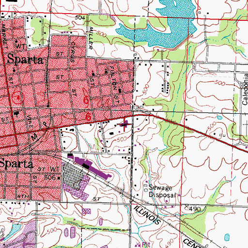 Topographic Map of Sparta Community Hospital, IL