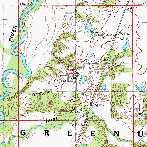 Topographic Map of Harmony Cemetery, IL