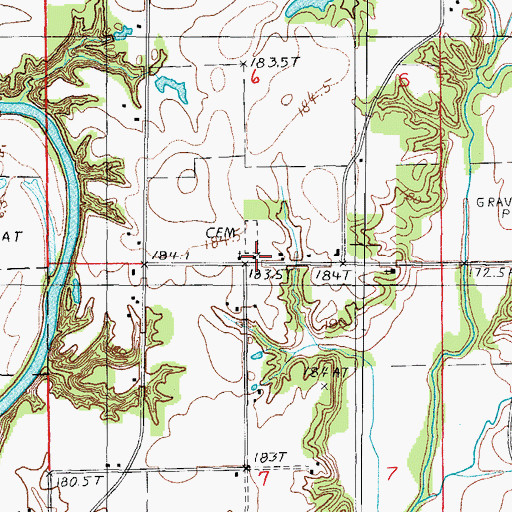 Topographic Map of Jack Oak Church of God, IL
