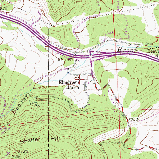 Topographic Map of Elmgreen Ranch, CO
