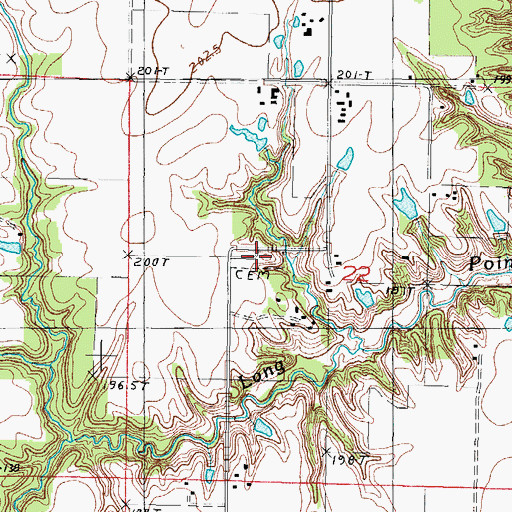 Topographic Map of Long Point Cemetery, IL