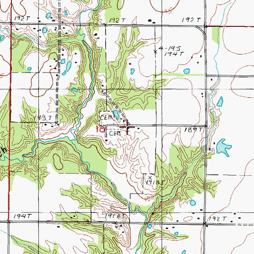 Topographic Map of Mount Zion Baptist Church, IL