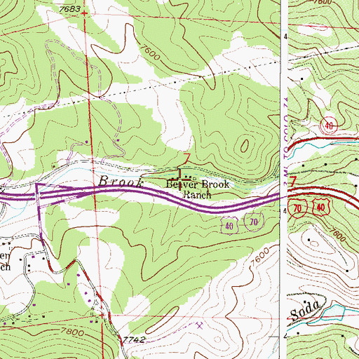 Topographic Map of Beaver Brook Ranch, CO