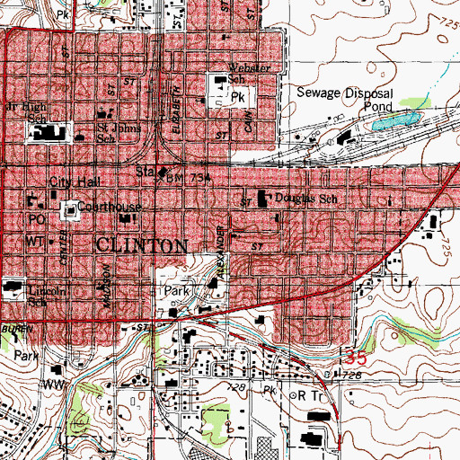 Topographic Map of First Church of God, IL