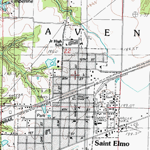 Topographic Map of First Baptist Church, IL
