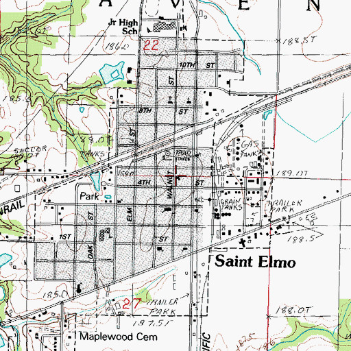Topographic Map of First Church of God, IL