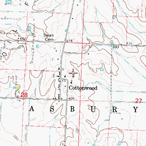 Topographic Map of Cottonwood Presbyterian Church, IL