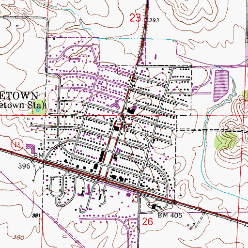 Topographic Map of Emmanuel United Methodist Church, IL