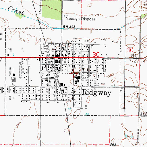 Topographic Map of First Baptist Church, IL
