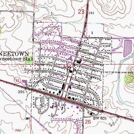 Topographic Map of First Presbyterian Church, IL