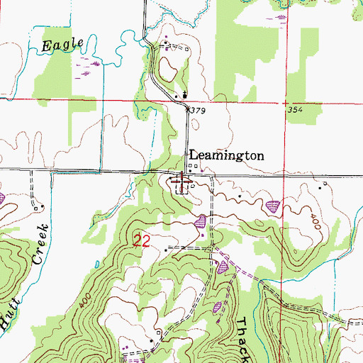 Topographic Map of Leamington Cemetery, IL