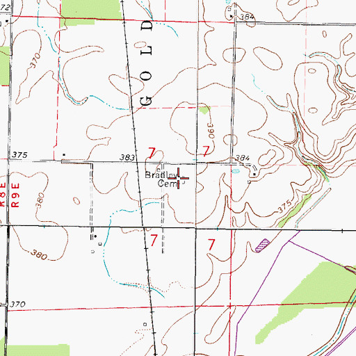 Topographic Map of New Bradley Family Cemetery, IL