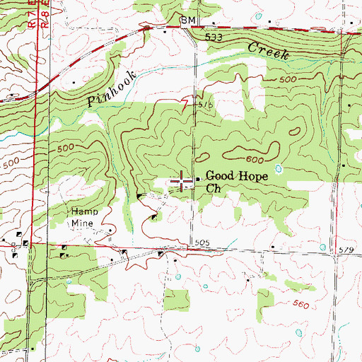 Topographic Map of Good Hope Cemetery, IL