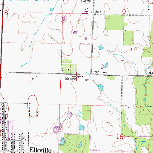 Topographic Map of Davis Number 1 Cemetery, IL